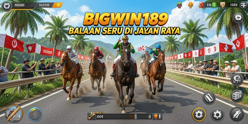 Tampilan gameplay seru dari BIGWIN189 dengan balapan menegangkan.