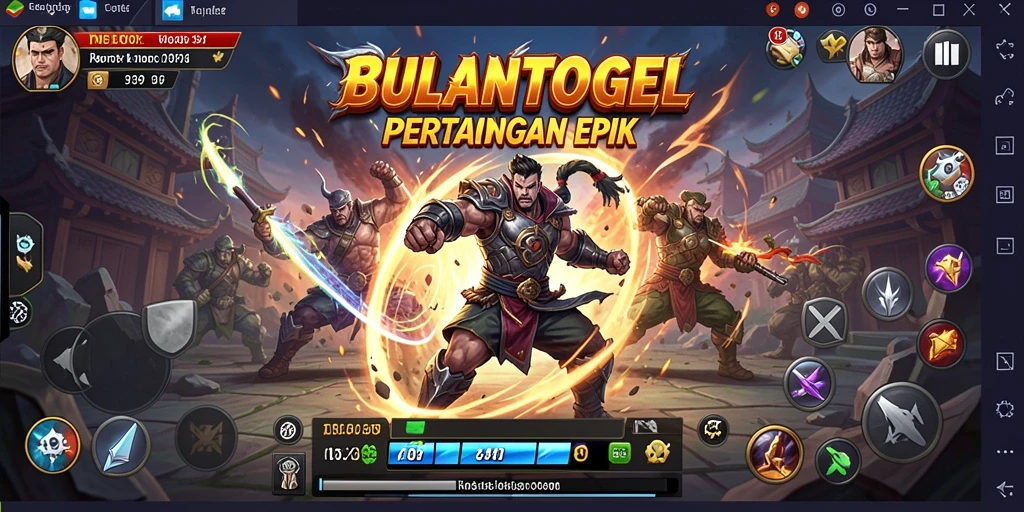 Screenshot gameplay BULANTOGEL dengan pertarungan yang intens.