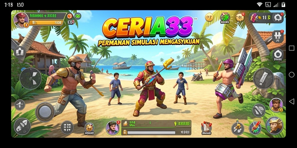 Screenshot utama CERIA33 menampilkan gameplay simulasi yang interaktif dan seru.