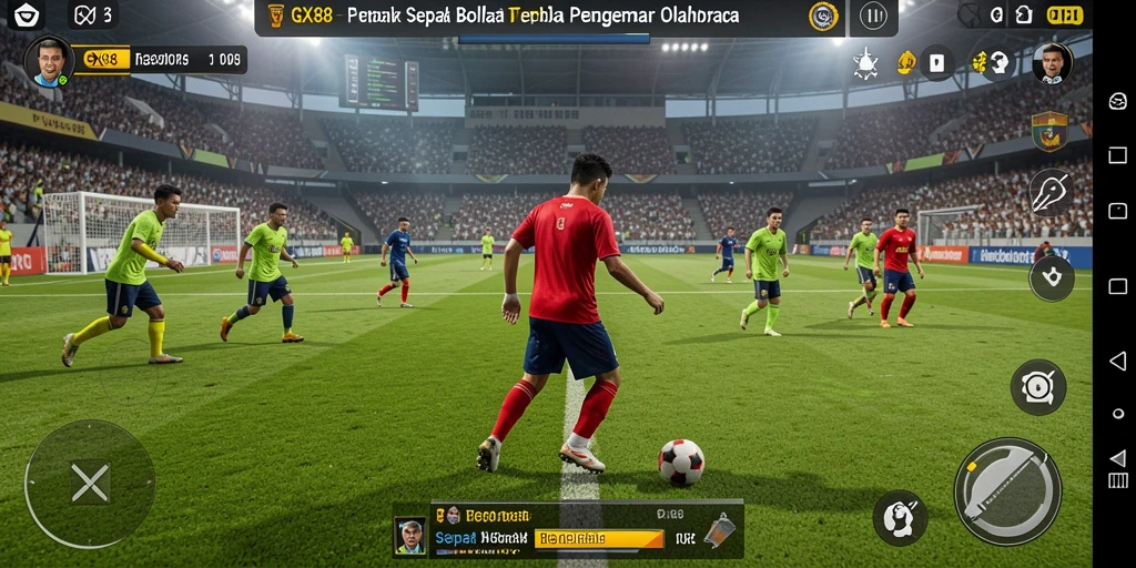Tampilan gameplay seru di lapangan sepak bola GX88.