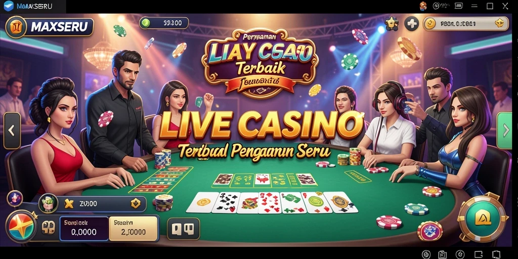 Tampilan gameplay nyata di MAXSERU dengan dealer langsung.