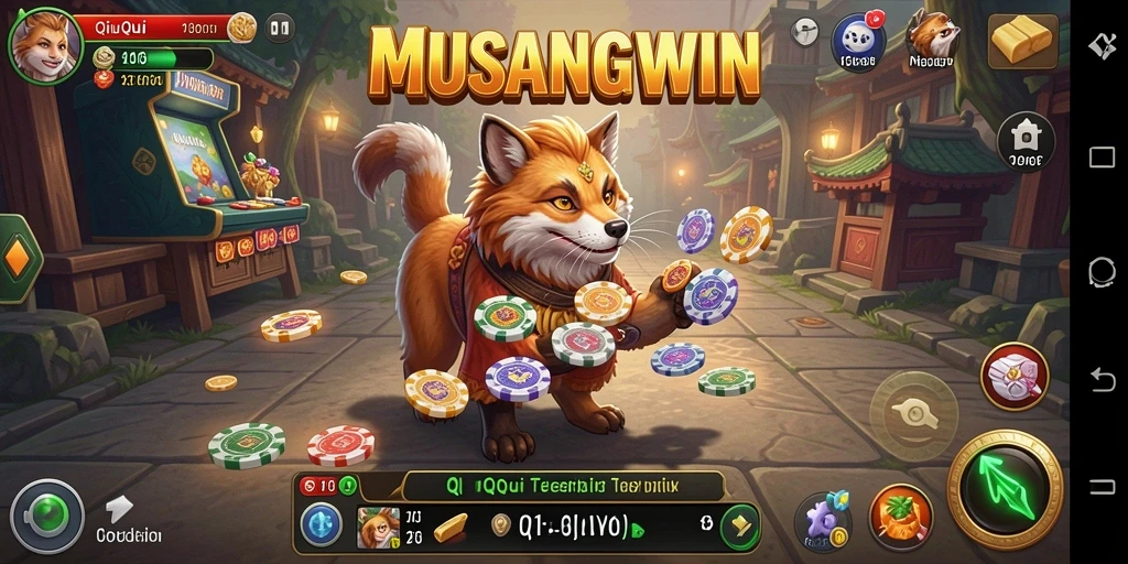 Tangkapan layar gameplay QiuQiu yang mendebarkan di MUSANGWIN.