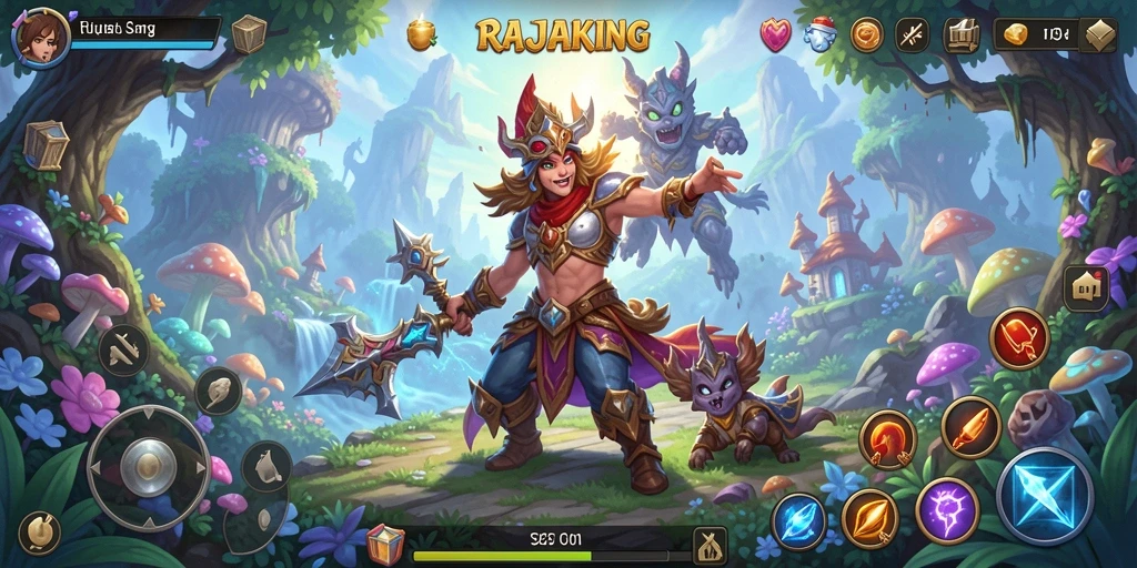 Tangkapan layar yang menampilkan momen seru dalam gameplay RAJAKING.