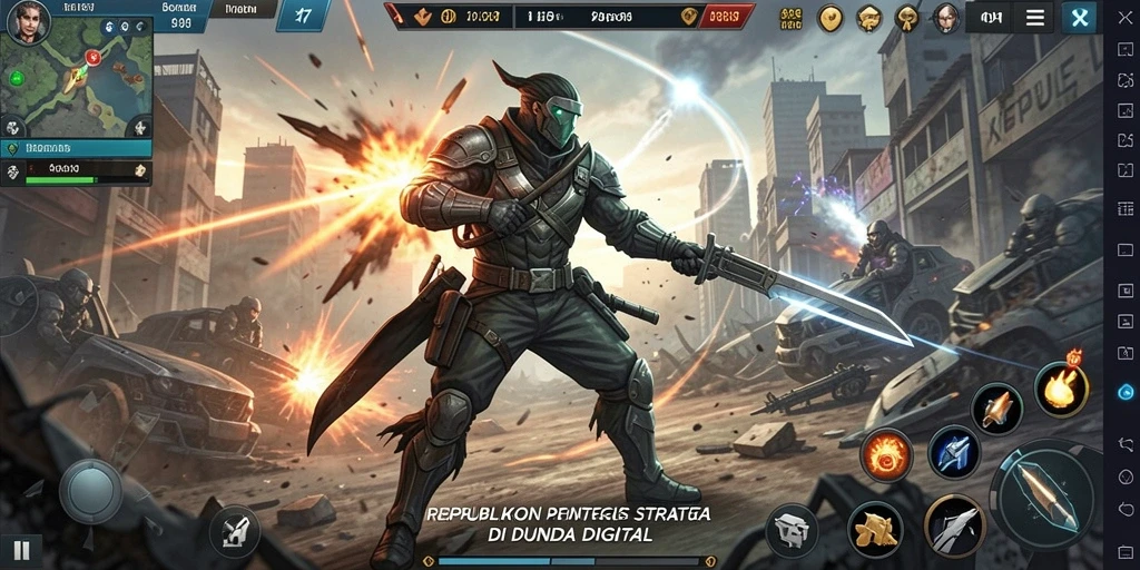 Tampilan dinamis gameplay strategis dalam REPUBLIK77.