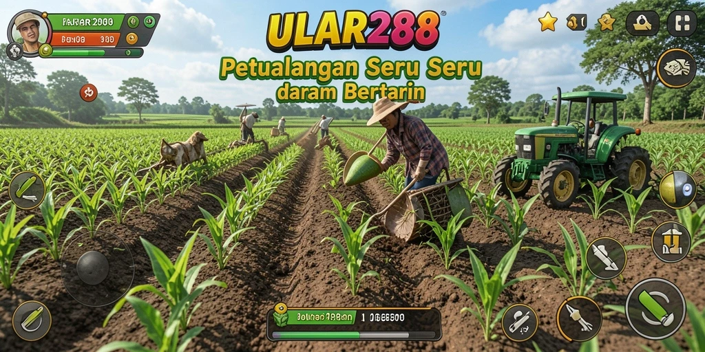 Tampilkan aktivitas seru bertani dalam ULAR288 dengan hasil panen melimpah.