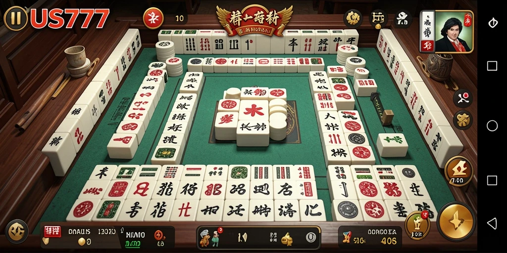 Screenshot gameplay UUS777 menampilkan ubin Mahjong yang menantang.