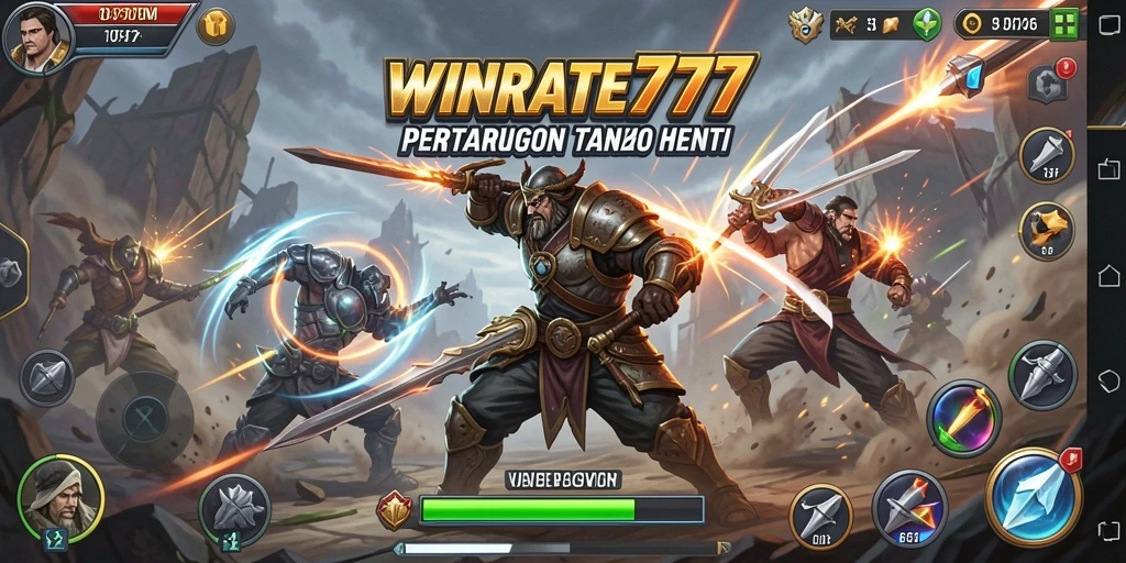 Screenshot WINRATE777 menampilkan pertarungan aksi yang seru dan mendebarkan.