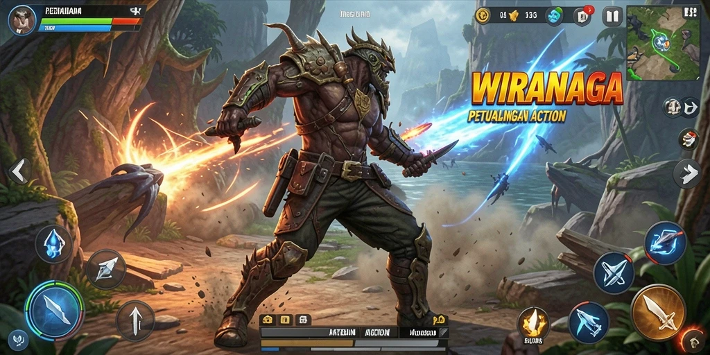 Tampilan menarik dari gameplay seru di WIRANAGA.